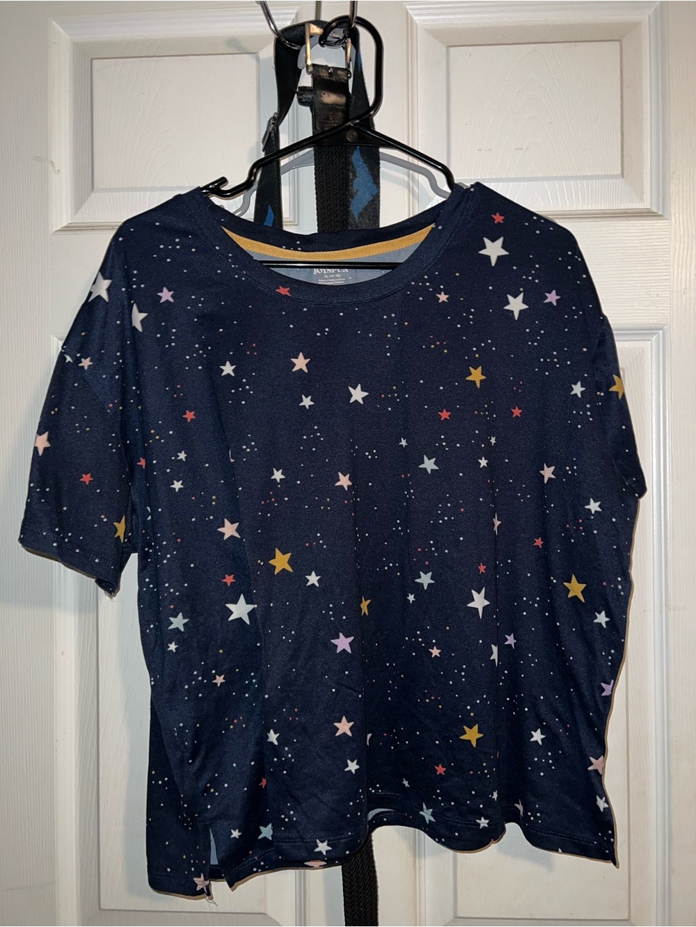 Women’s Navy Star Print Short Sleeve Pajama Top